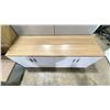 Image 5 : NATURAL WOOD LOOK / WHITE 4 DOOR 72"W X 24"D X 28 1/2"H STORAGE CREDENZA