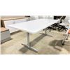 Image 2 : WHITE RECTANGULAR 5'W X 36"D X 28 1/2"H CONFERENCE / BOARDROOM TABLE WITH GREY LEGS