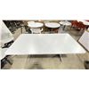Image 3 : WHITE RECTANGULAR 5'W X 36"D X 28 1/2"H CONFERENCE / BOARDROOM TABLE WITH GREY LEGS