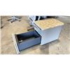 Image 2 : STEELCASE GREY METAL 2 DRAWER PADDED TOP MOBILE SEATING PEDESTAL