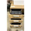 Image 2 : NATURAL WOOD LOOK 3 DRAWER SINGLE PEDESTAL 72"W X 66"D X 29"H L-SHAPED DESK WITH WOOD LOOK / WHITE