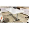 Image 1 : WHITE RECTANGULAR 6'W X 36"D X 28 1/2"H CONFERENCE / BOARDROOM TABLE WITH GREY LEGS
