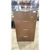 Image 1 : DARK WOOD / WHITE 4 DRAWER 35 1/4"W X 19 3/4"D X 57 1/2"H FILE STORAGE CABINET