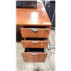 Image 2 : HEARTWOOD CHERRY WOOD LOOK 3 DRAWER SINGLE PEDESTAL 17"W X 71"D X 29 1/2"H L-SHAPE DESK