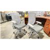 Image 2 : 2 HAWTHORN VERY WHITE / GREY MESH BACK MULTI ADJUSTABLE TASK CHAIR *DAMAGED ARMREST*