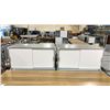 Image 1 : 3 STEELCASE WHITE / GREY METAL 2 SLIDING DOOR WALL HUNG STORAGE CABINETS