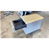 Image 3 : STEELCASE GREY METAL 2 DRAWER PADDED TOP MOBILE SEATING PEDESTAL
