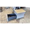 Image 2 : STEELCASE GREY METAL 2 DRAWER PADDED TOP MOBILE SEATING PEDESTAL