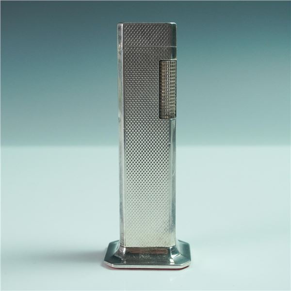 Dunhill Brass Palladium-Finish Tallboy Rollagas Table Lighter