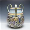 Image 2 : Glazed Ceramic Three-Handled Wine Vessel with Mask & Grapevine Motif