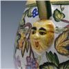 Image 5 : Glazed Ceramic Three-Handled Wine Vessel with Mask & Grapevine Motif