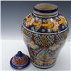 Image 2 : Talavera-Style Lidded Ginger Jar with Floral and Geometric Motifs