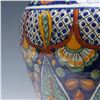 Image 4 : Talavera-Style Lidded Ginger Jar with Floral and Geometric Motifs