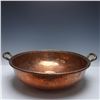 Image 1 : Large Hand Hammered Copper Bowl with Brass Handles