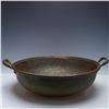 Image 4 : Large Hand Hammered Copper Bowl with Brass Handles