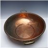 Image 5 : Large Hand Hammered Copper Bowl with Brass Handles