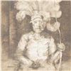 Image 2 : Lithograph by Cornell, Seated Figure with Headdress, Signed and Numbered