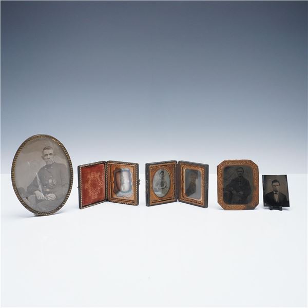 5pc 19th Century Tintype and Ambrotype Portraits
