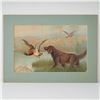 Image 1 : Antique Hunting Chromolithograph with Retriever and Mallard