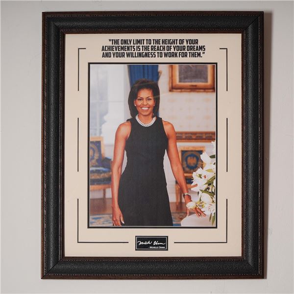 Framed Michelle Obama Inspirational Display with Facsimile Signature