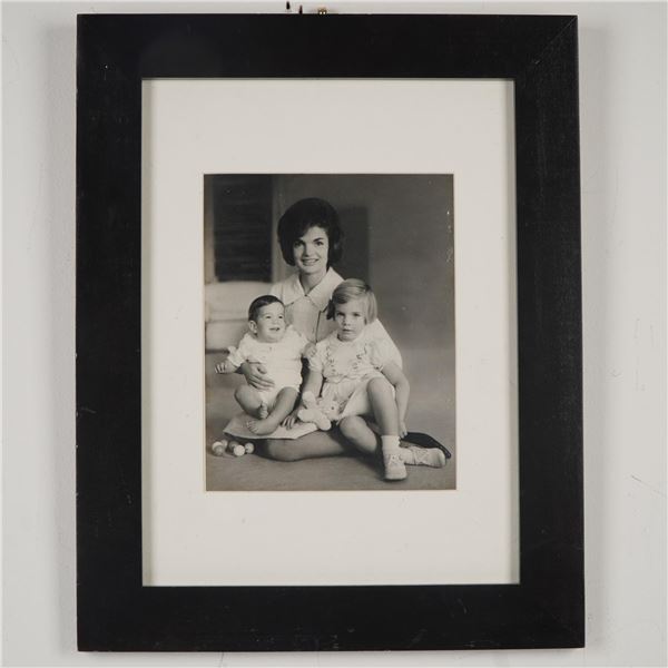 Vintage Jacqueline Kennedy with Caroline and John Jr. Photograph Framed