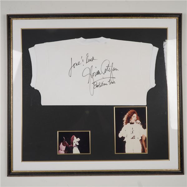 Gloria Estefan Signed T-Shirt and Photo Display, Evolution Tour