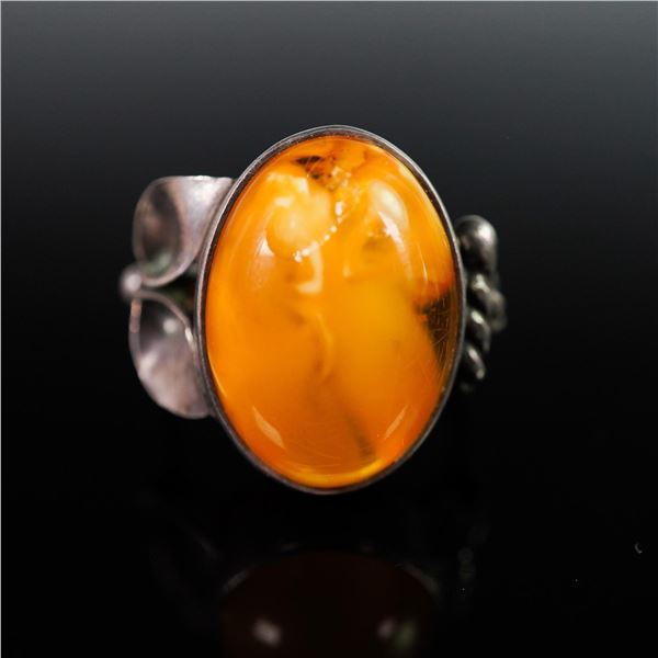 Butternut Amber Ring in 925 Sterling Silver Setting