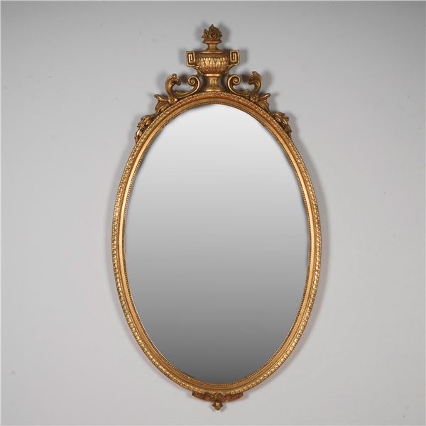 Authentic Friedman Brothers Victorian Style Gilded Oval Wall Mirror