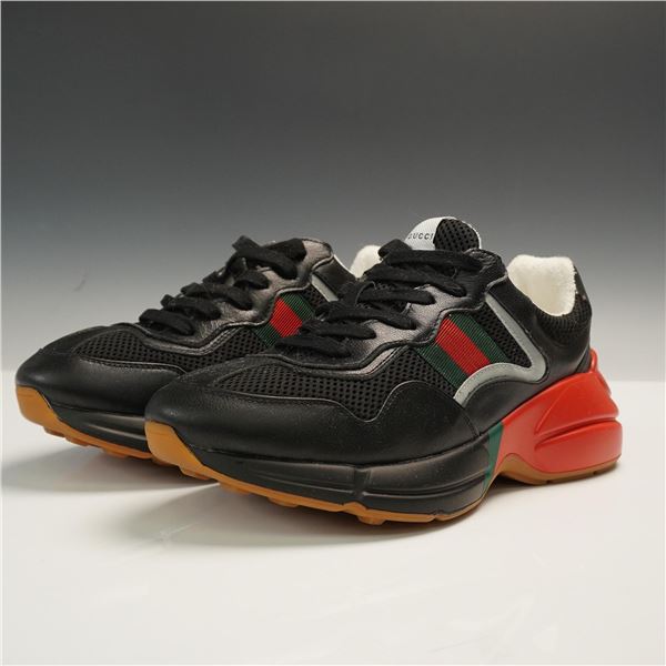 Gucci Screener Black Leather Sneakers