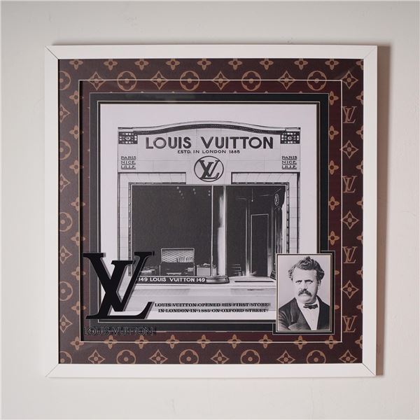 Louis Vuitton Framed Shadowbox with 1855 Oxford Street Store and Portrait