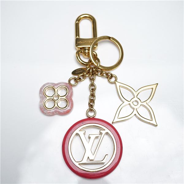 Louis Vuitton Portocre Color Line Monogram Flower Keychain Pink