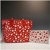 Image 2 : 3pc Louis Vuitton x Yayoi Kusama Neverfull Tote Set with Book and Clutch