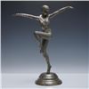 Image 1 : Art Deco Revival Silvered Dancer Sculpture in the Style of Demetre Chiparus