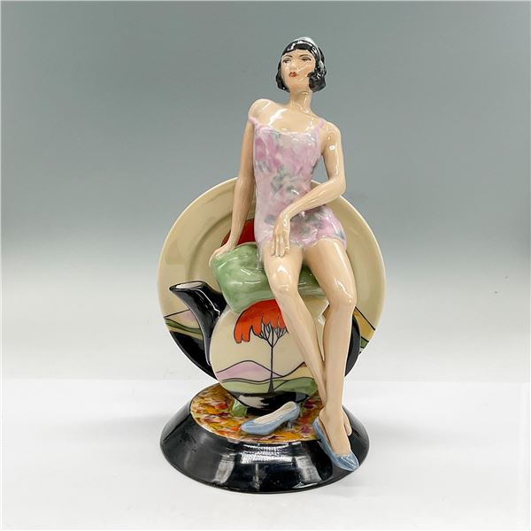 Peggy Davies Figurine, Lady on Teapot, Artist Original