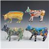 Image 2 : 4pc CowParade Figurines, Ceramic, Early 2000s