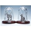 Image 1 : 2pc Waterford Crystal Domes with Pewter Nativity and Angel Figures