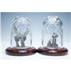 Image 2 : 2pc Waterford Crystal Domes with Pewter Nativity and Angel Figures