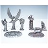 Image 3 : 2pc Waterford Crystal Domes with Pewter Nativity and Angel Figures