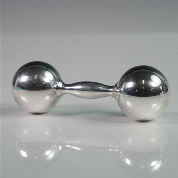 Tiffany & Co. Sterling Silver Dumbbell Baby Rattle