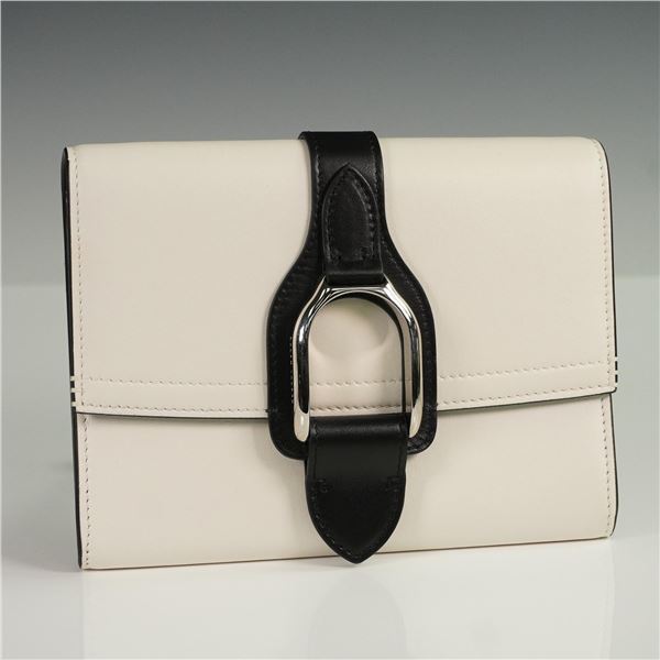 Ralph Lauren The RL Clutch Bag, Black and White Leather