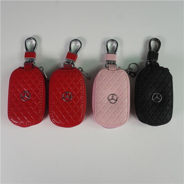 4pc Mercedes Benz Quilted Faux Leather Key Cases
