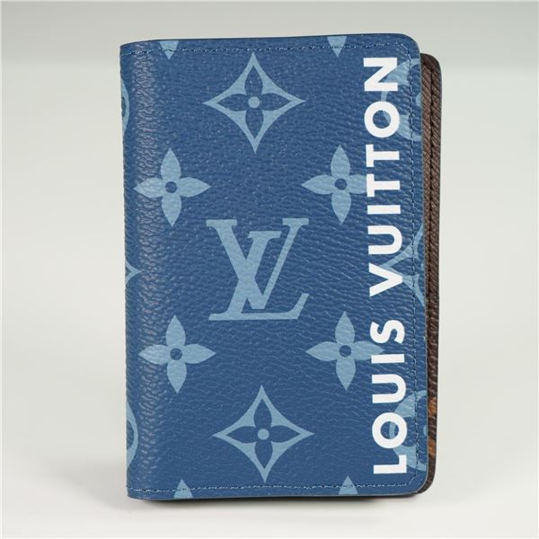 Louis Vuitton Monogram Pocket Organizer, Blue and Brown