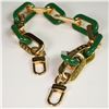 Image 2 : Louis Vuitton Bag Charm, Green and Gold Chain Link
