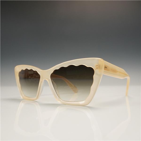 Krewe Brigitte Cat-Eye Sunglasses, Blonde Acetate