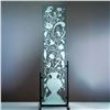 Image 1 : Art-Deco Style Signed Etched Glass Panel Floral Urn Design