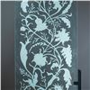 Image 3 : Art-Deco Style Signed Etched Glass Panel Floral Urn Design