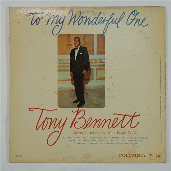 Tony Bennett, To My Wonderful One LP Album