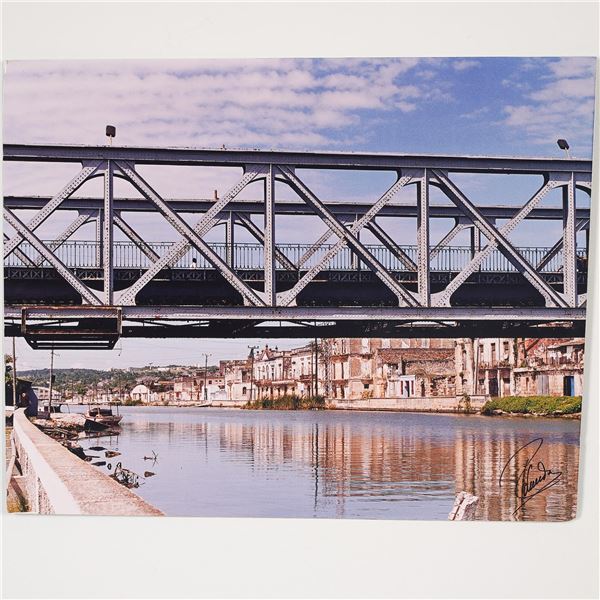 Signed Photograph on Board, Bridge Over Matanzas Cuba