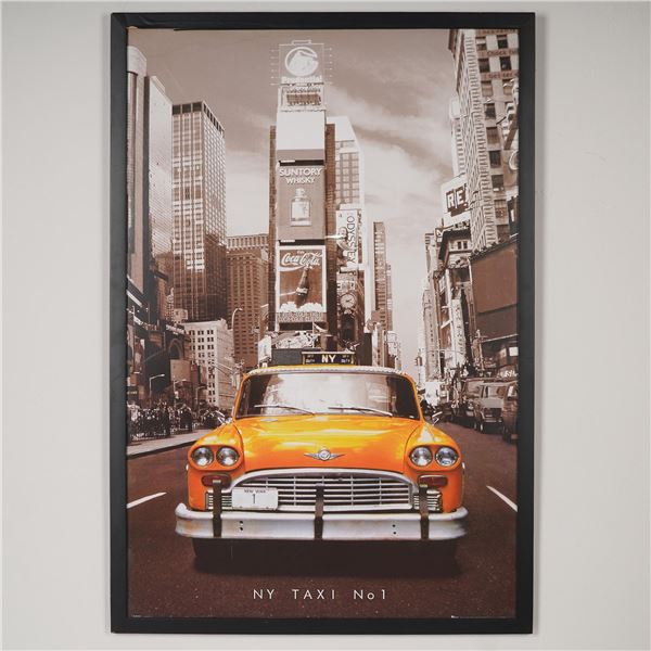 Framed NY Taxi No. 1 Times Square Poster