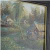 Image 3 : Oil on Board Painting, Thai Riverside Village Scene in Wood Frame